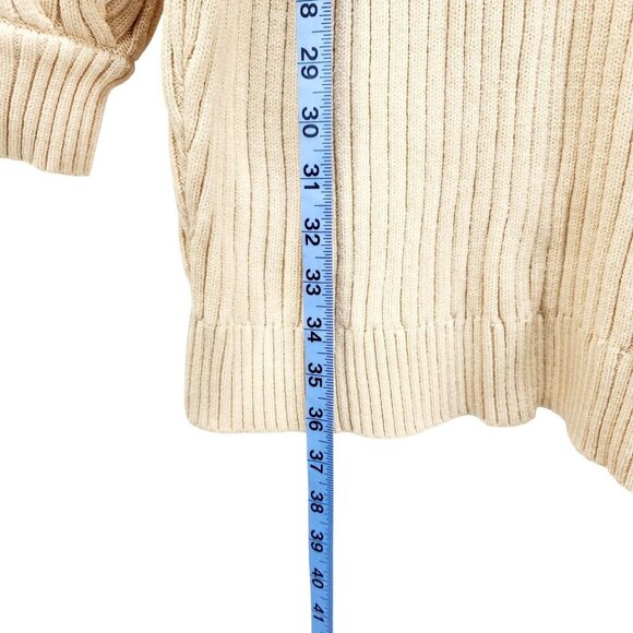 Anrabess Womens Ribbed Knit Turtleneck Sweater Dress Size XL Beige - Picture 9 of 12